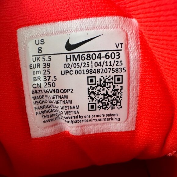 Nike ZoomX Womens Road Running Shoes Red White Sz 8 Sneaker Athletic HM6804-603 - Picture 14 of 14